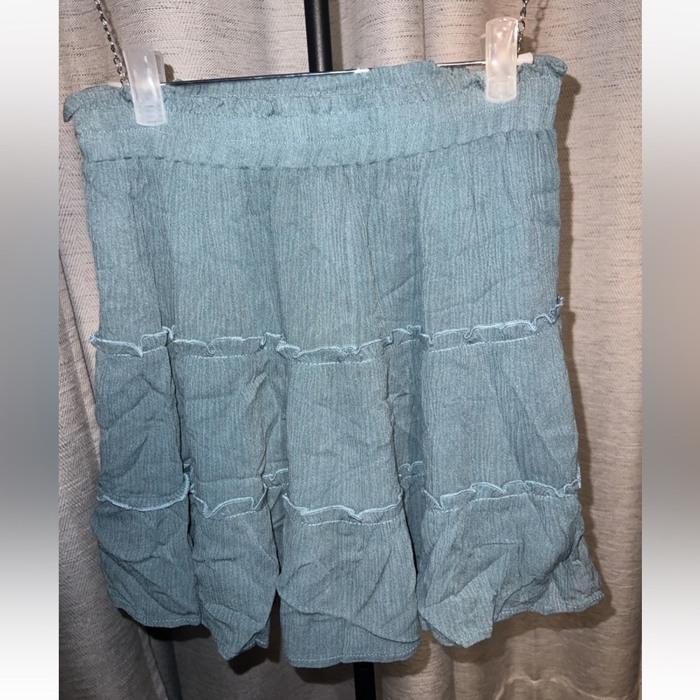 Women's Blue B Light Green Teal Skirt Lined Medium